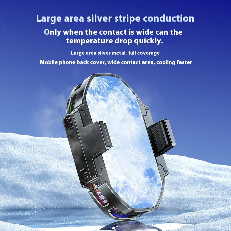 Mobile Phone Radiator Live Cooling Semiconductor Silent Brake Cool Sound Back Clip Dual Turbo Core Dual Fan Cooling Radiator