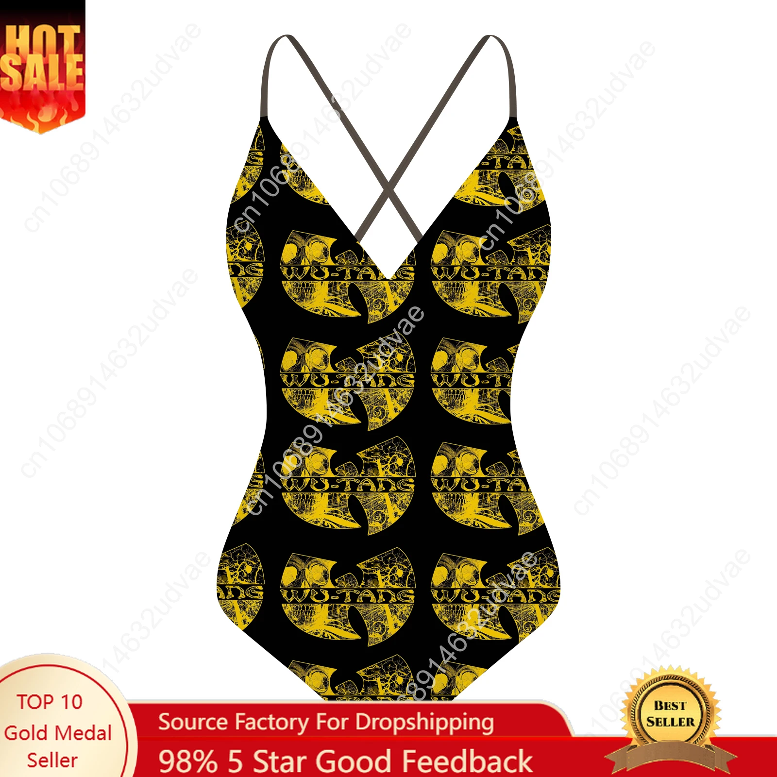 

W-Wu V-neck Halter Back Swimsuit T-Tang C-Clans Womens Bathing Suits Personalized Bikini Swimwear Custom Made Beachwear