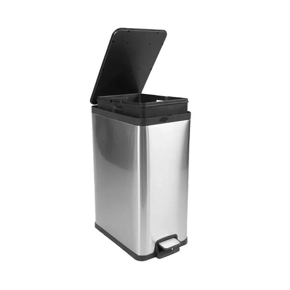 

3.9 Gallon Trash Stainless Steel Kitchen Trash Can With Lid Free Shipping Bucket Garbage Cans Home Supplies Dustbin Bathroom Bin