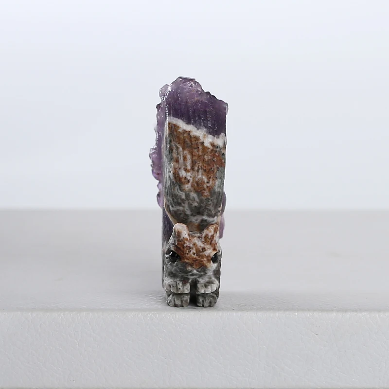 Natural Gemstone Amethyst Carved Squirrel Decoration,For Jewelry Making Charm Gift Accessories