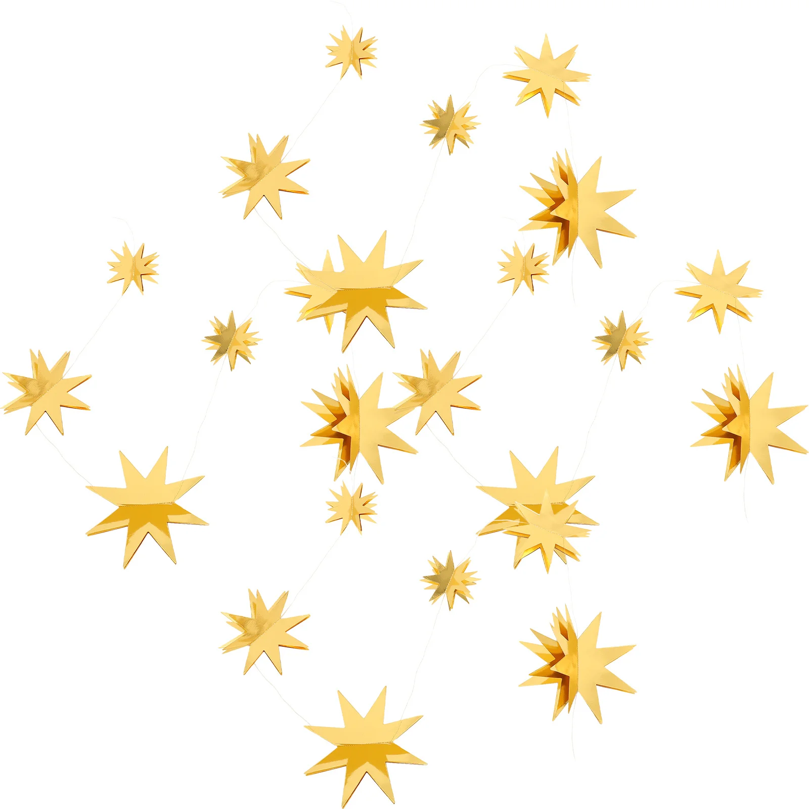 

4Set Christmas Star Garlands Metallic Paper Streamers Hanging Bunting Banner Party Wall Decoration Christmas Garlands