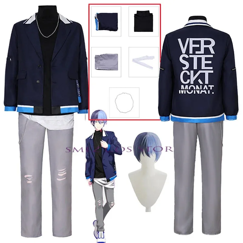 Anime PSCSF Cosplay Aoyagi Toya Cosplay Costume Toya BAD SQUAD Coat Uniform Wig Set Halloween Party Outfits for MEN