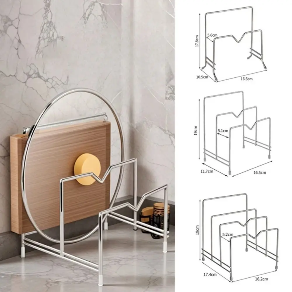 Portable Stainless Steel Cutting Board Holder Multi-layer Space Saving Chopping Board Organizer Rustproof Pot Lid Stand