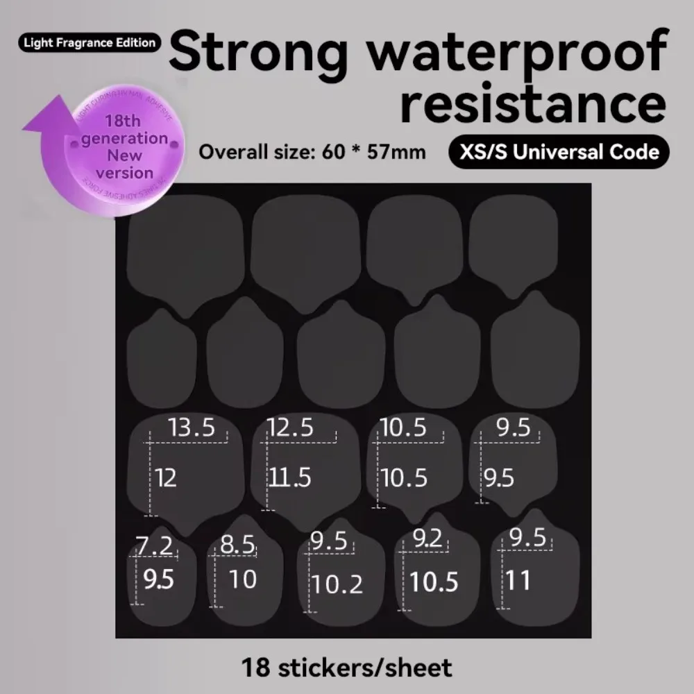 10Sheets/Set Transparent UV Nail Jelly Glue Strong Adhesion Double Sided Nail Glue Sticker Waterproof Press-on Nails Glue