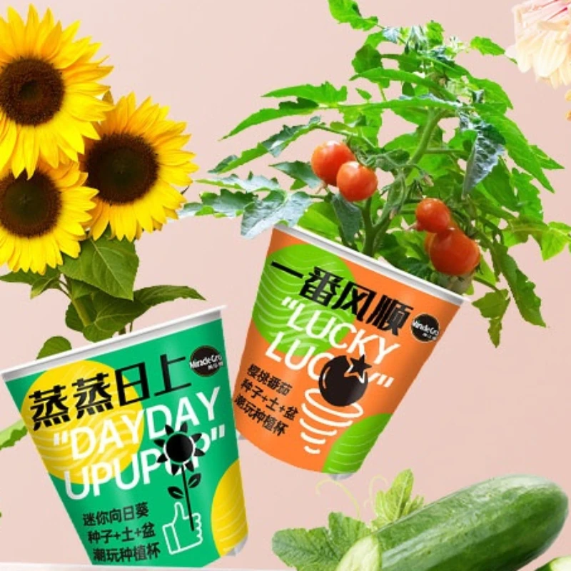 

Gardening Cherry Tomatoes Sunflowers Fruit Cucumber Planting Cup Plants Potted Plants Planted with Fertilizer