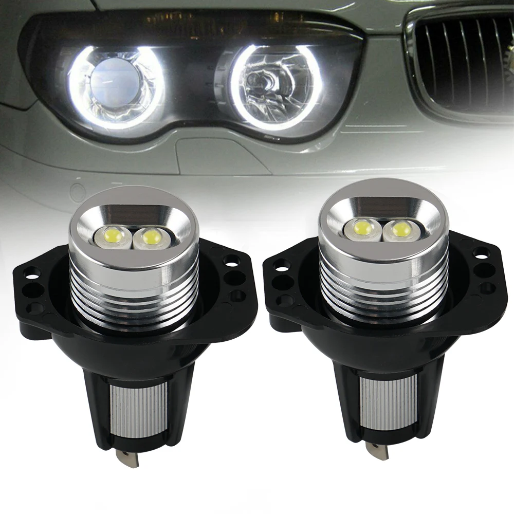 

For BMW E90 E91 325i 325xi 328i 328xi 335i 335xi M3, 2pcs 10W LED Angel Eyes Ring Marker Bulbs 6000K White Light