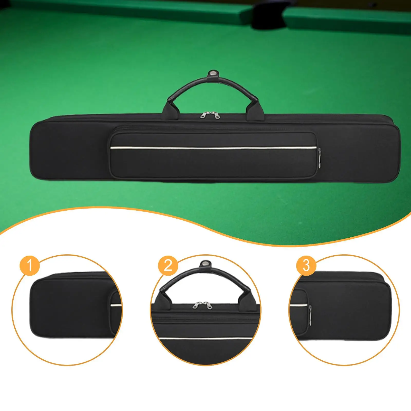 

Billiards Pool Cue Case Soft Gift with Adjustable Shoulder Strap Pouch 1/2 Snooker Billiard Cue Case Snooker Stick Storage Bag