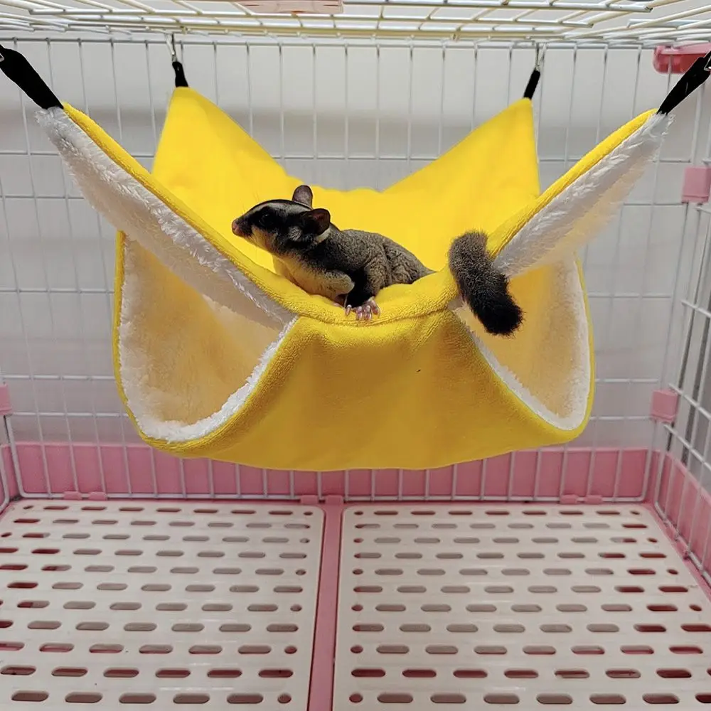 Soft Winter Rabbit Squirrel Double-layer Thicken Guinea Pig Nest Warm Cage House Hamster Hammock Small Animal Sleeping Bag