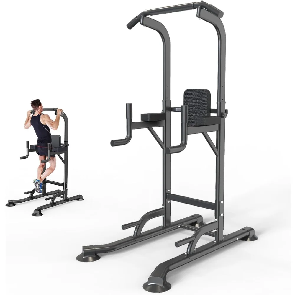 

Power Tower Adjustable Height Pull Up & Dip Station Multi-Function Home Strength Training Fitness Workout Station for Home Gym