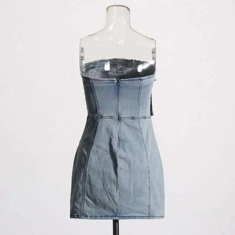 ANJY ฤดูร้อนใหม่ผู้หญิง INS อินเทรนด์ Punk Safari สไตล์ DENIM Patchwork Multi-Pocket SLIM FIT สั้นชุด HK6136