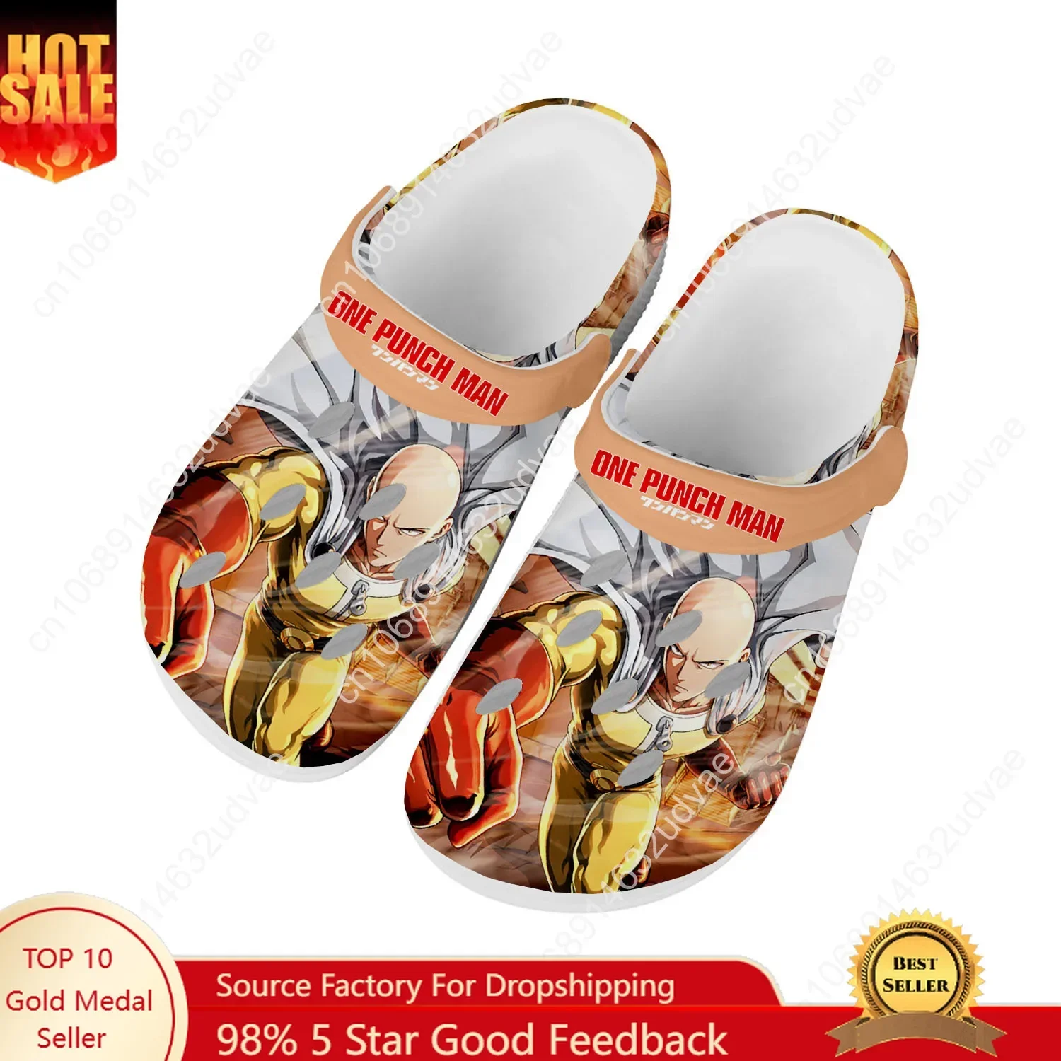 

One Punch Man Water Shoes Mens Womens Non-slip Comfortable Home Garden Clogs Customizd Sandals Beach Breathable Hole Slippers