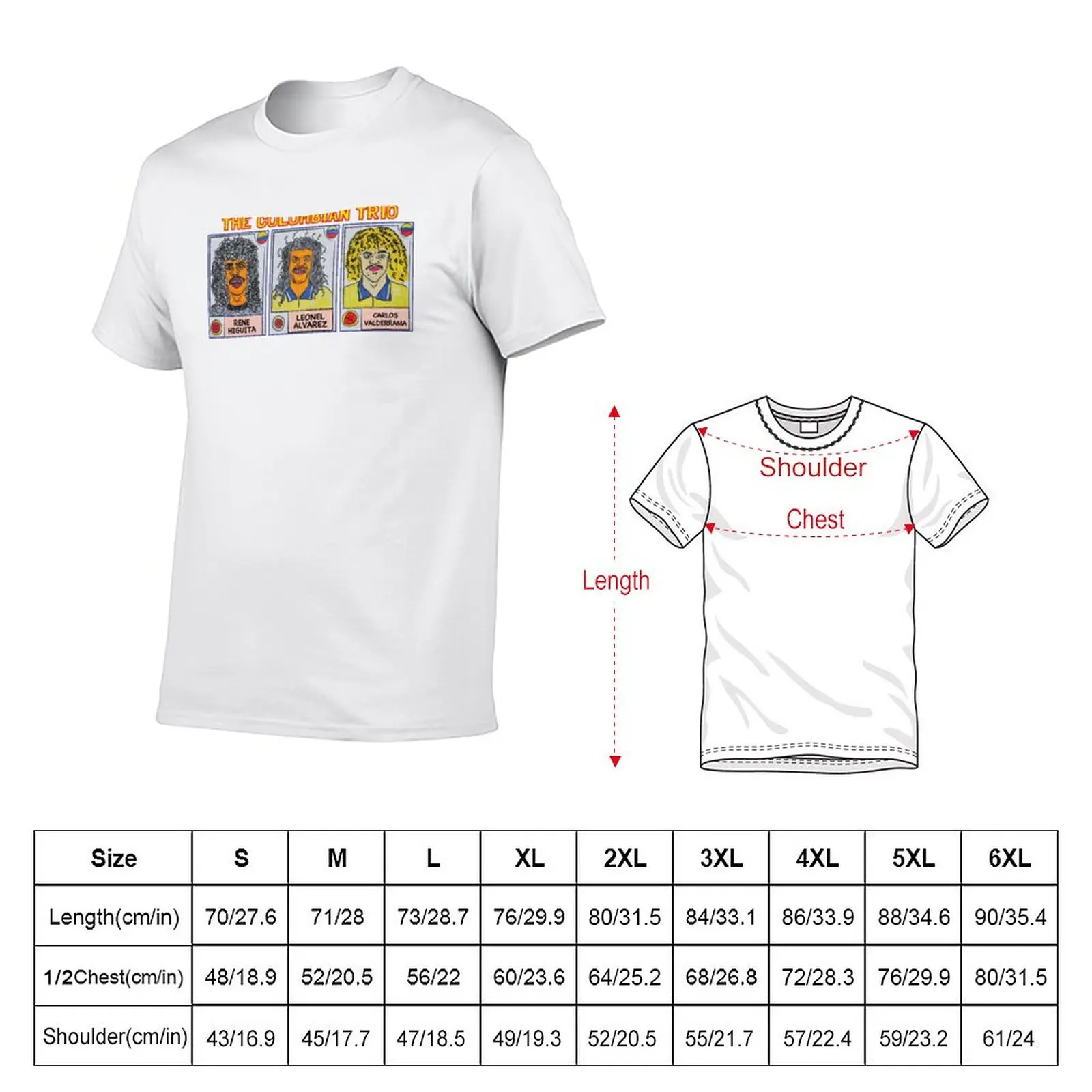 New The Colombian soccer legend Carlos Valderrama, Rene Higuita, and Leonel Alvarez Caricature T-Shirt