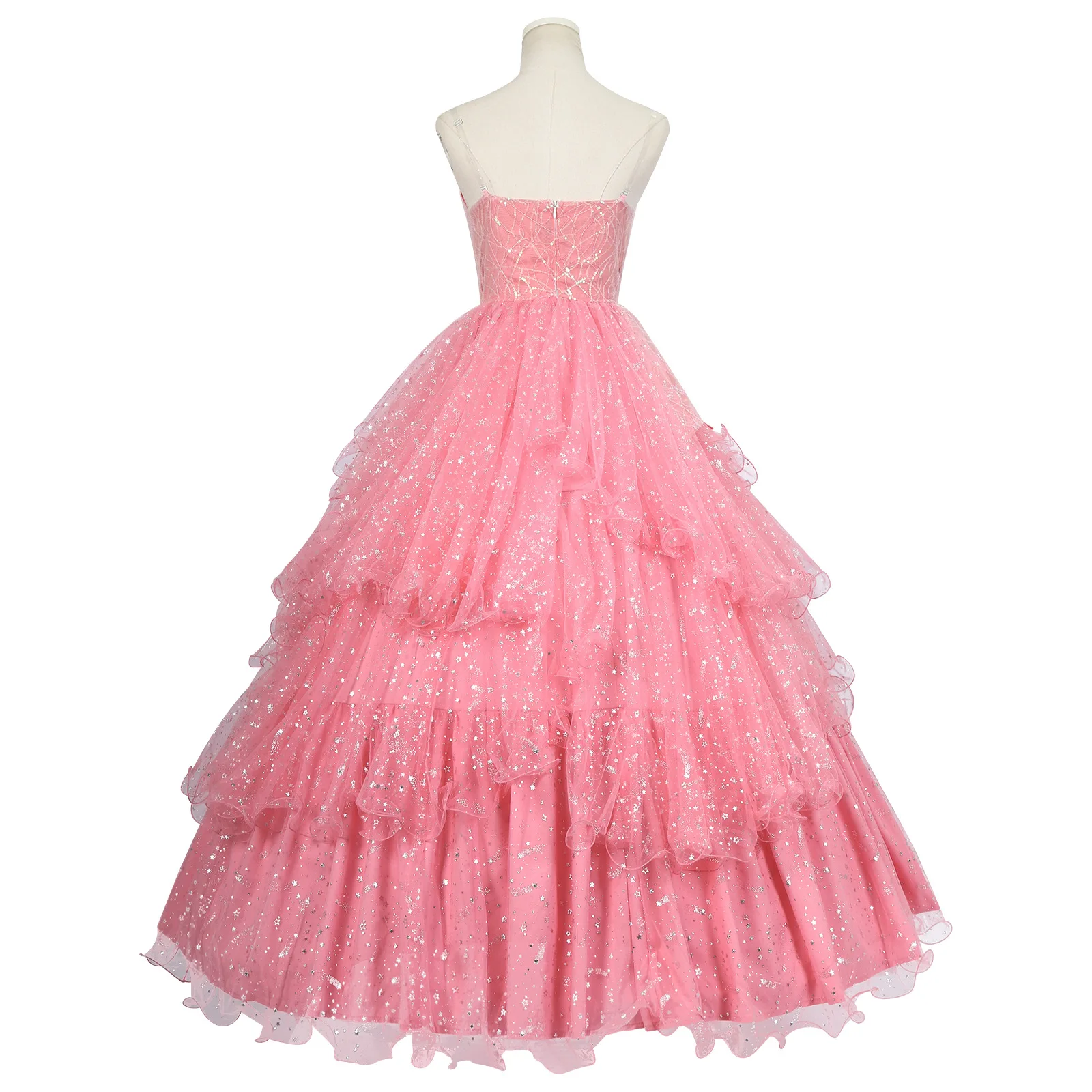 أزياء الهالوين التأثيرية لفيلم الساحرة الشريرة غليندا فستان وردي زي تنكري