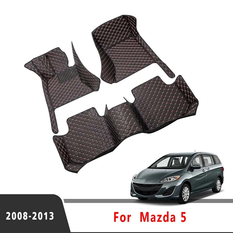 Car Floor Mats For Mazda 5 2013 2012 2011 2010 2009 2008 (5 Seater) Leather Waterproof Anti-Dirty Carpets Accessories Interior