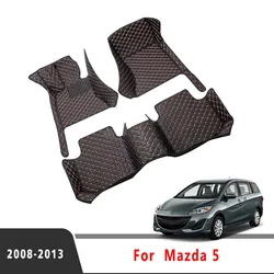 Car Floor Mats For Mazda 5 2013 2012 2011 2010 2009 2008 (5 Seater) Leather Waterproof Anti-Dirty Carpets Accessories Interior