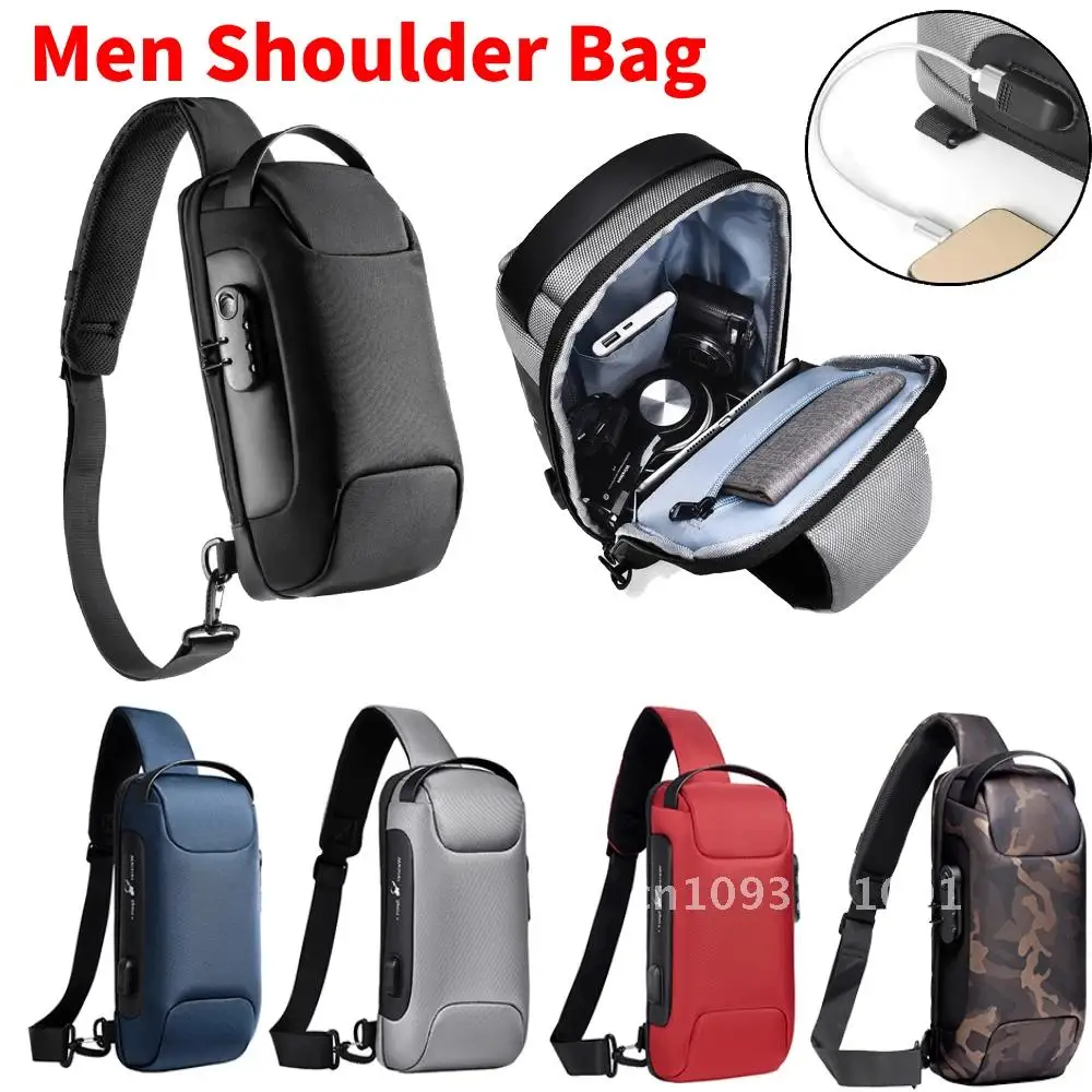 

Sling Waterproof USB Oxford Crossbody Bag Anti-theft Shoulder Men's Chest Bag Pack Men Travel Multifunction Messenger For Short