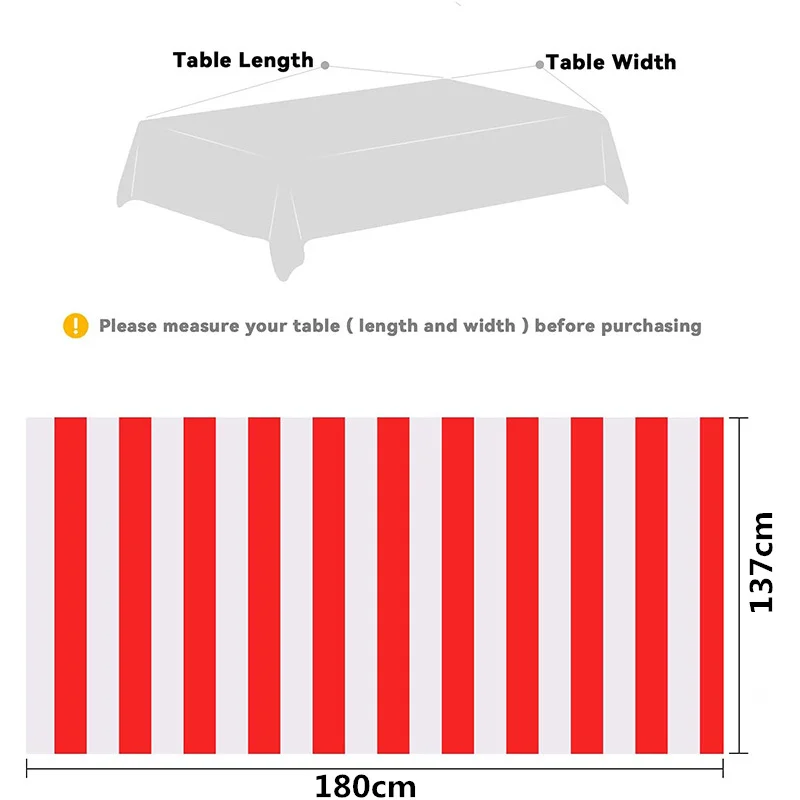 137*180cm Clown Circus Theme Disposable Tablecloth for Party Table Decoration