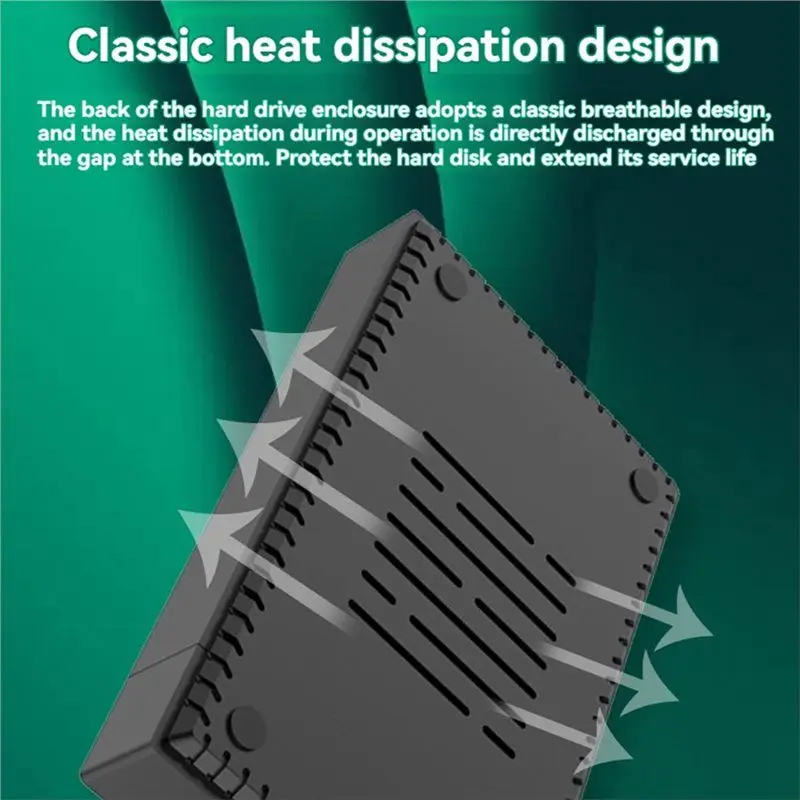 【HASD】حافظة محرك الأقراص الصلبة مقاس 3.5 بوصة، حافظة USB 3.0 SATA HDD حتى 20 تيرابايت مع محول طاقة UASP 12V 2A بقابس أمريكي
