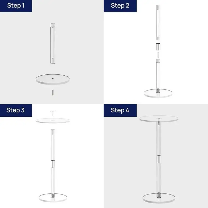 Acrylic Transparent Coffee Clear Drink Table Small Round End Modern Living Room bedside Table Acrylic desk Home Decorations image 5