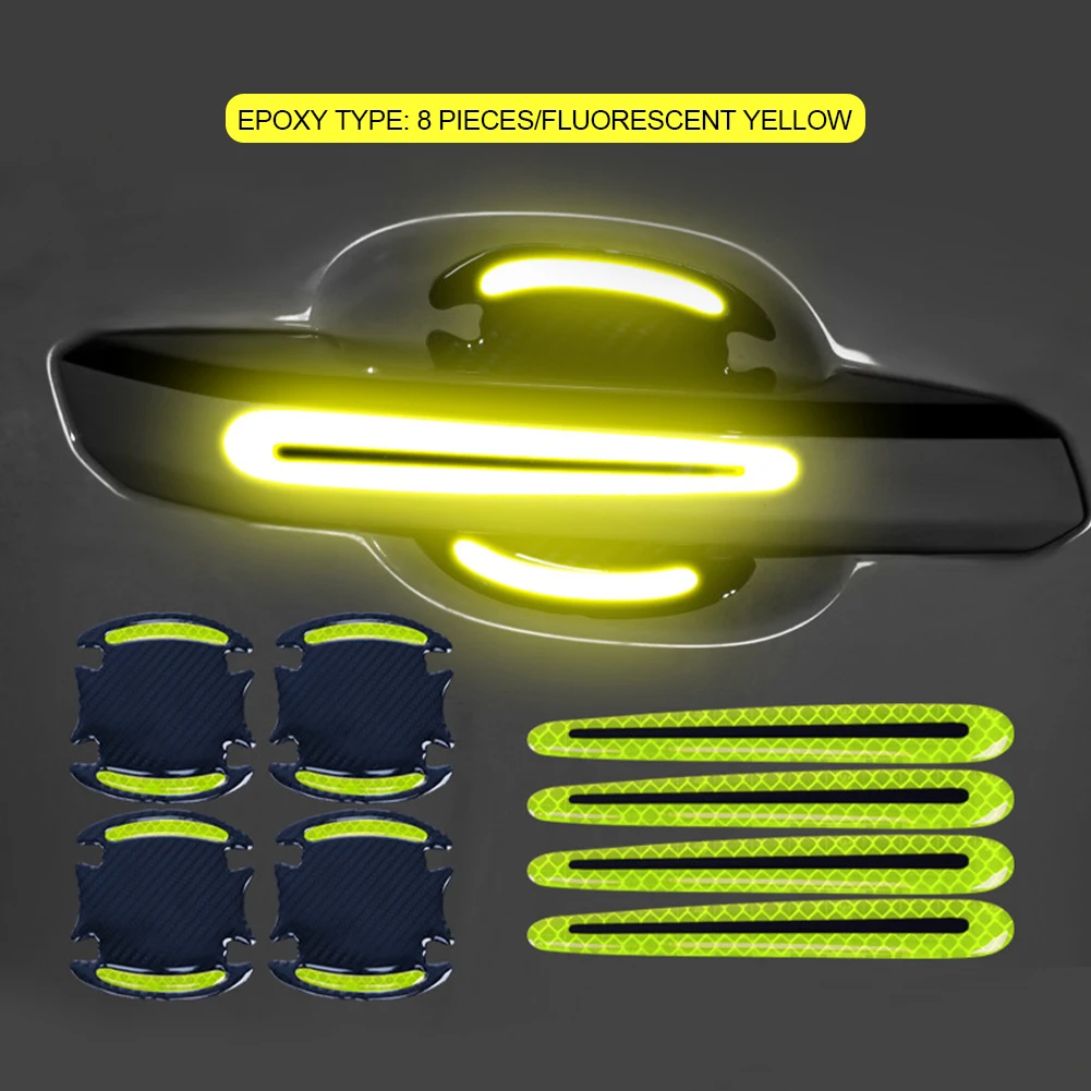 4pcs Car Door Handle Stickers Universal Carbon Fiber Car Handle Protection Car Handle Anti Scratch Stickers Car Accessories