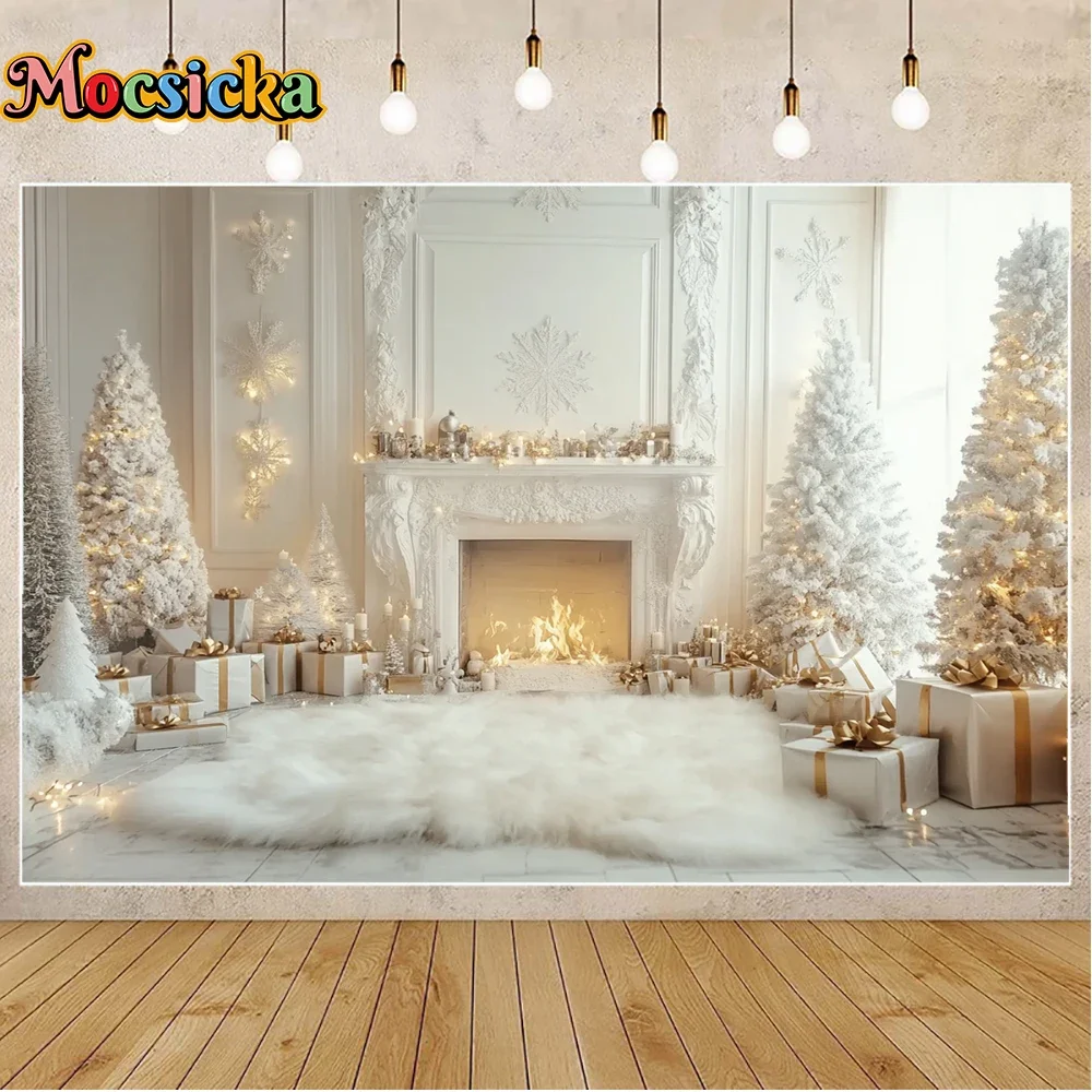 Mocsicka عيد الميلاد التصوير خلفيات الشتاء سانتا كلوز عطلة حزب الأسرة الأطفال الناس صور خلفيات الاستوديو