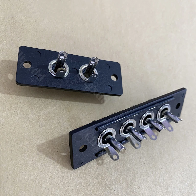 1 Stück 2/4-Port RCA-Buchse, Panelmontage, Audio-Anschlussplatine, AV-Lotus-Stecker, Chassis-Eingangsanschluss für Verstärker, Lautsprecher, DIY – Detail 4