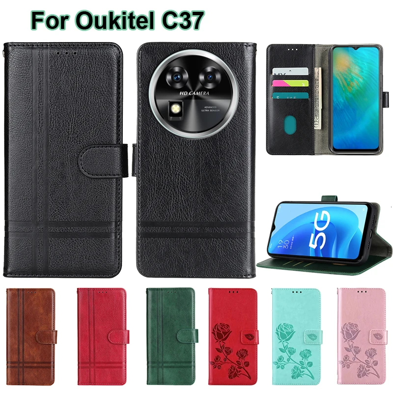 Magnetic Phone Case For Oukitel C37 чехол Book Stand Leather Capa Flip Cover For Telefoonhoejse Oukitel C37 C 37 OukitelC37 6.6