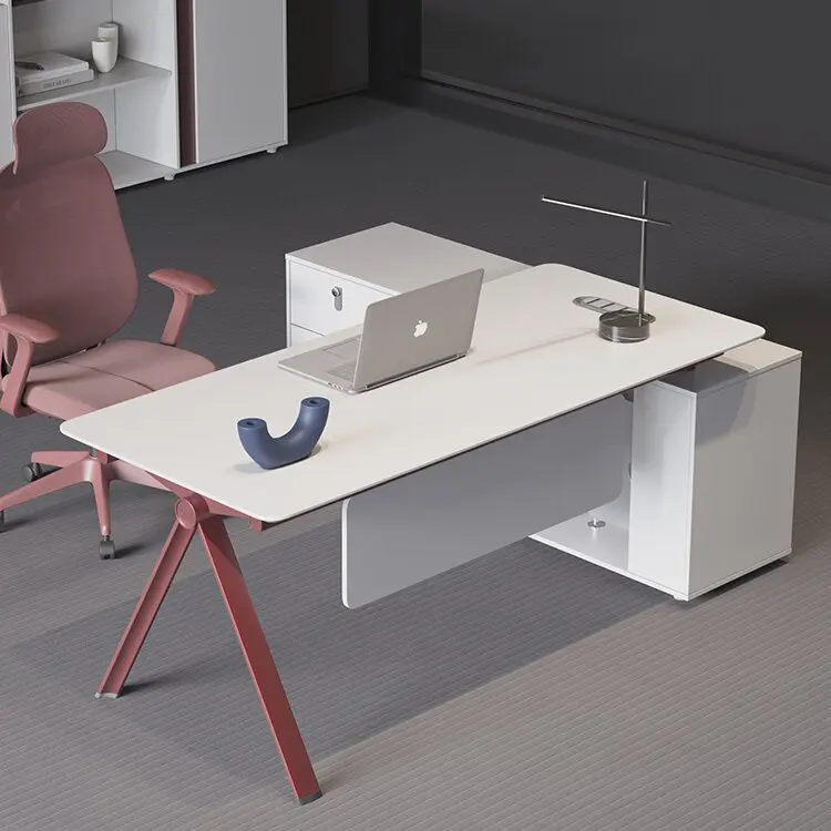 

Boss desk white fashion manager simple modern table and chair combination