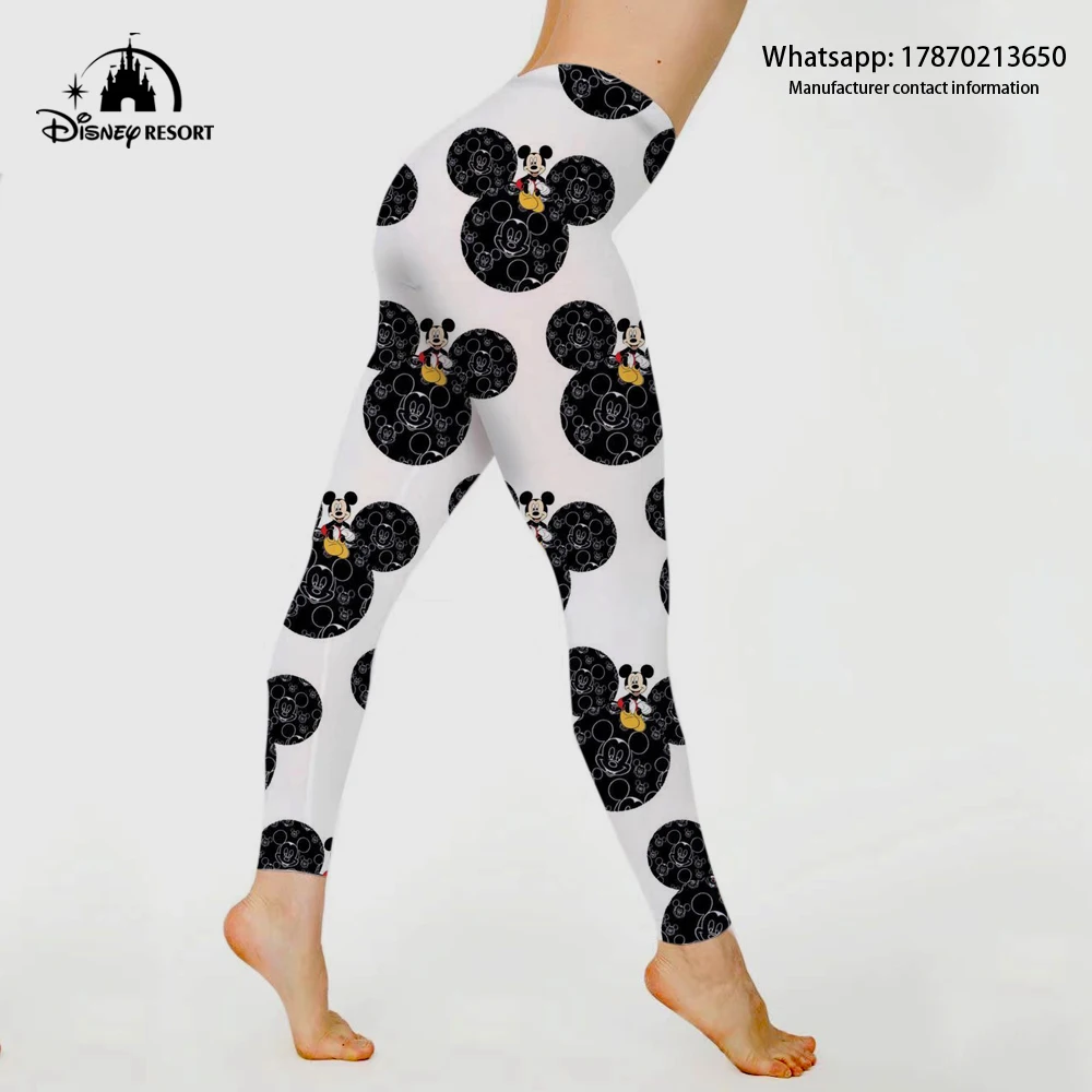 Damskie siłownia joga bezszwowe spodnie Activewear Stretch wysokiej talii ćwiczenia treningowe Fitness legginsy spodnie dresowe Disney markowe