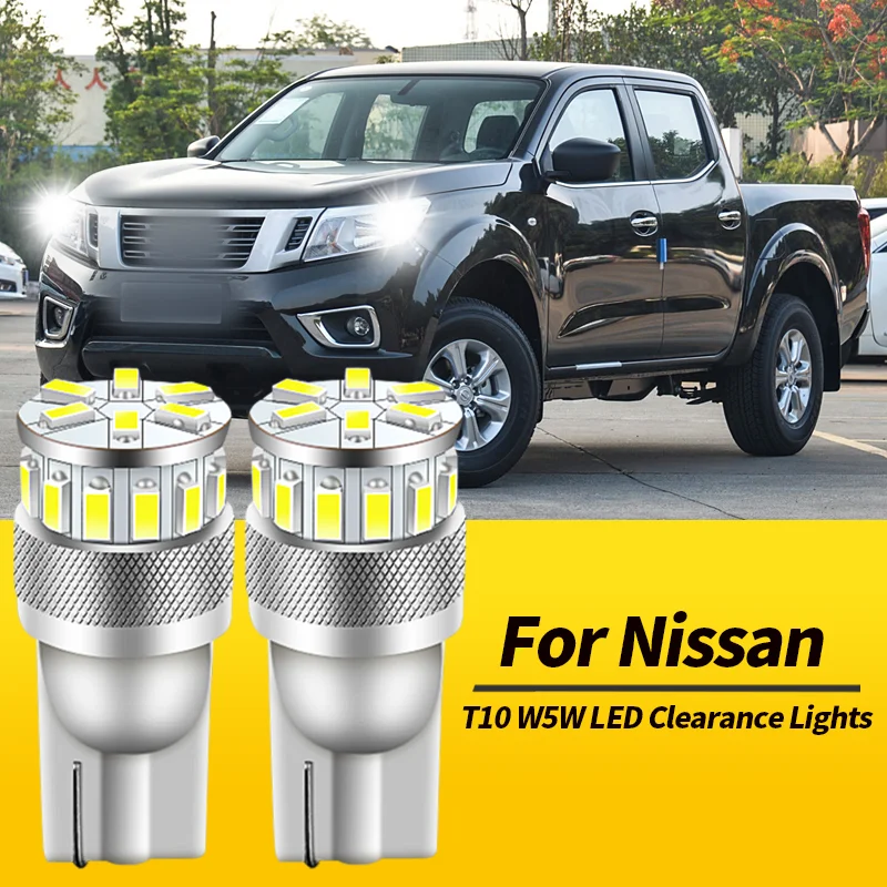 2PCS T10 W5W LED Clearance Light Canbus For Nissan Almera N15 N16 B10 95-13 Terrano D10 R20 R50 93-20 Navara NP300 D23 D40 04-20