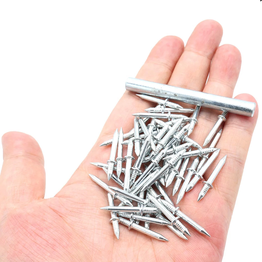 50 pcs double head skirting seamless nails, skirt line non-marking nails, invisible security screws, with special socket tool