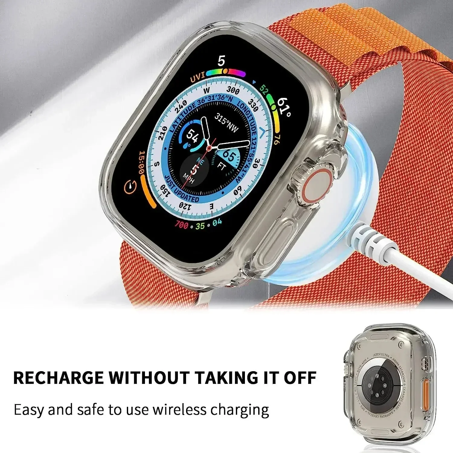 TPU Case Cover for Apple Watch Ultra 49mm Bumper NO Screen Protector Protective Scratch-Resistant Frame for iWatch Ultra 2 49MM