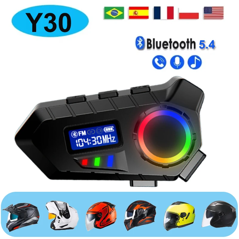 

KEBIDUMEI 1/2PCS Motorcycle Headset Helmet BT5.4 Waterproof Handsfree Call Music Player Speaker Wireless Earphone with Fm Radio