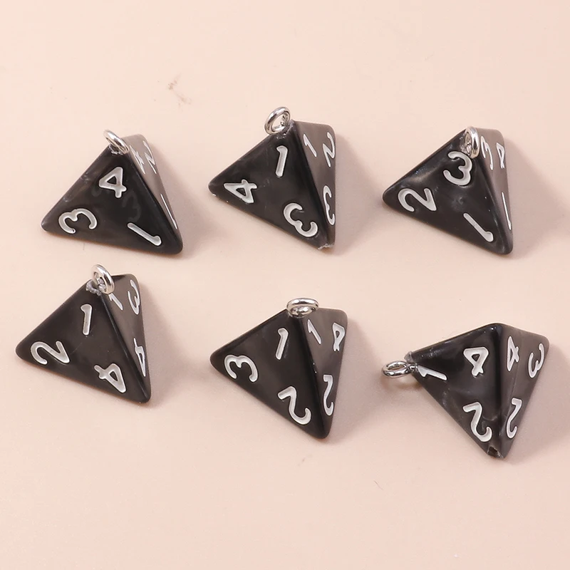Leslie 5 teile/satz Acryl Würfel Spiel Requisiten Pädagogisches Spielzeug Facettenreiche Digitale Würfel für DIY Schmuck Machen Zubehör – Detail 7