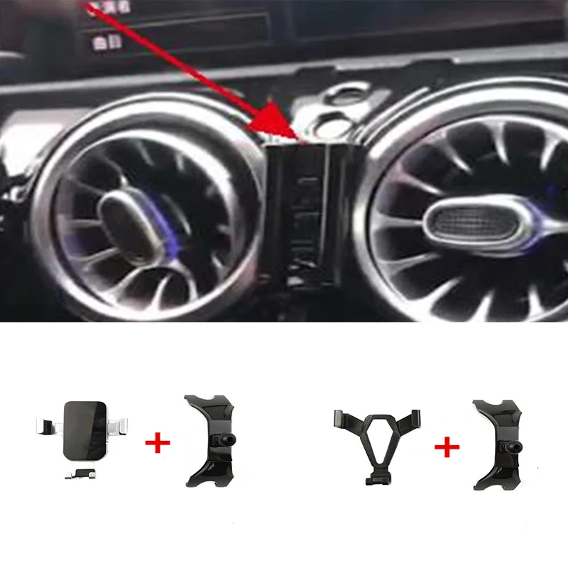 1Set ABS For 2020-2022 Mercedes-Benz CLA 180 200 X118 A180 200 W177 Air Vent Mount Bracket Cell Phone Holder Special Stand 