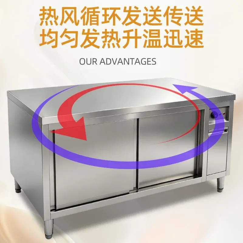Stainless Steel Dish Warmer Hot Air Circulation Constant Temperature Cabinet for Hotel Restaurant Back Kitchen Heating and