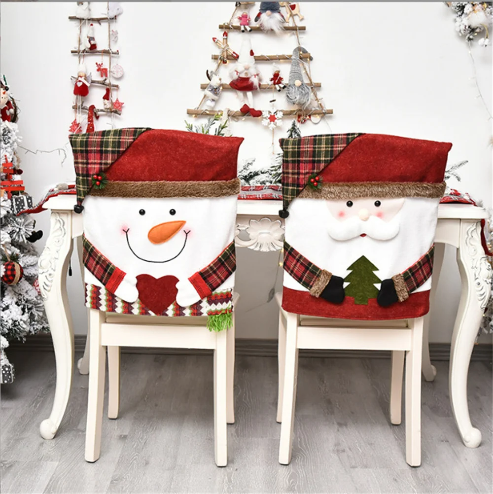 1PC New Christmas Decorative Chair Set Stool Set New Doll Chair Cover European and American Decorative Home Furnishings