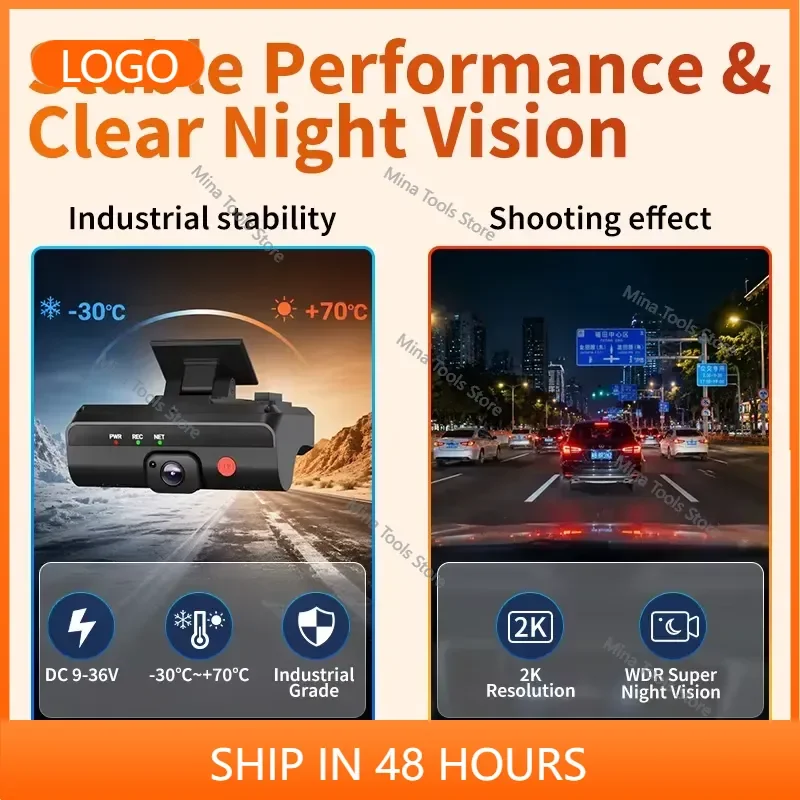 Commercial 4G AI Dashcam 2K ADAS BSD DSM Pedestrian Detection Millimeter Wave /WiFi 1TB Storage Fleet