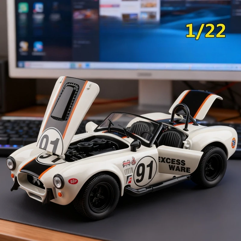 

Модель автомобиля 1:22 Cobra 427 S/C Convertible, литая под давлением, со звуком и светом, для детей