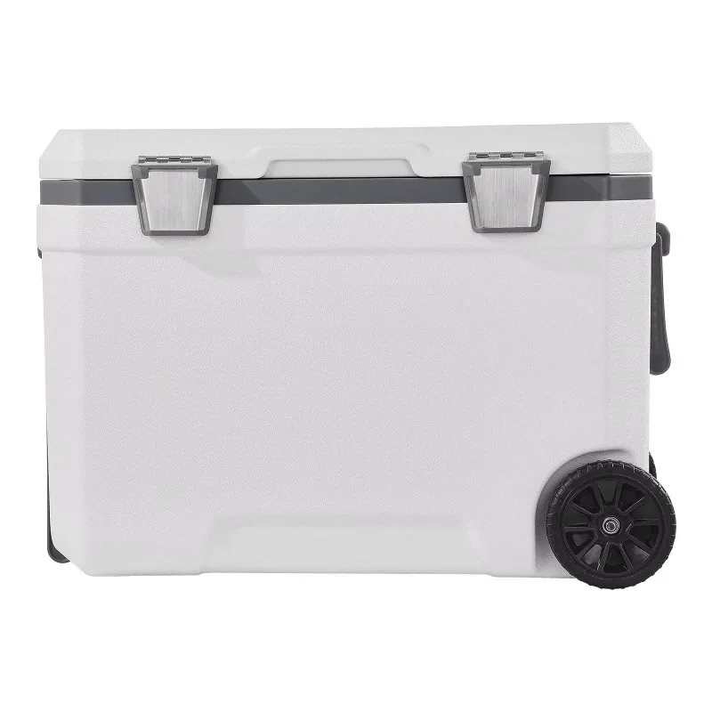 Wheeled insulated cooler 45 quarts ******* capacity, portable camping storage box