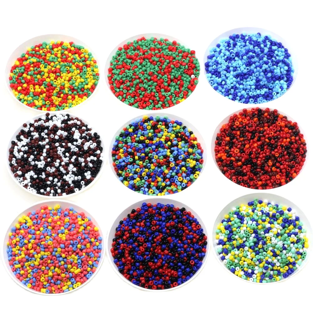 1000 unids/lote 15g 2mm abalorio de colores mezclados cuentas de semilla de vidrio checo DIY pulsera collar pendiente espaciador para accesorios de