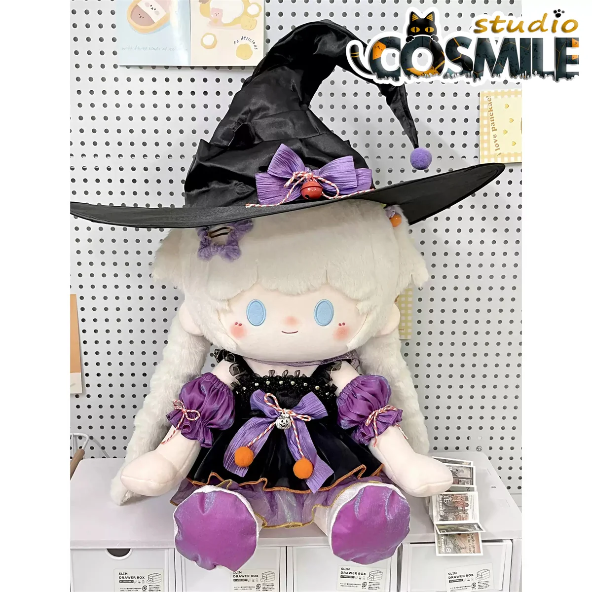 Disfraz de bruja pequeña para Halloween, Majo, mago, niña mágica, Cosplay, felpa, muñecas sentadas, accesorios para muñecas, ropa para muñecas LR, 40cm