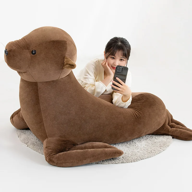 Simulation Seal Plush Toy Real Life Sea Lion Plushies Doll Aquarium Animals Throw Pillow Cartoon Soft Kids Peluches Toys Gifts