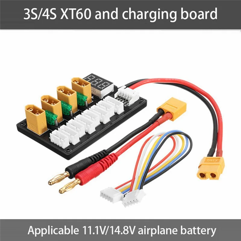 3S/4S XT60 Lithium Battery Parallel Charging Board Lithium Parallel Charge Board Expansion Board-A32R