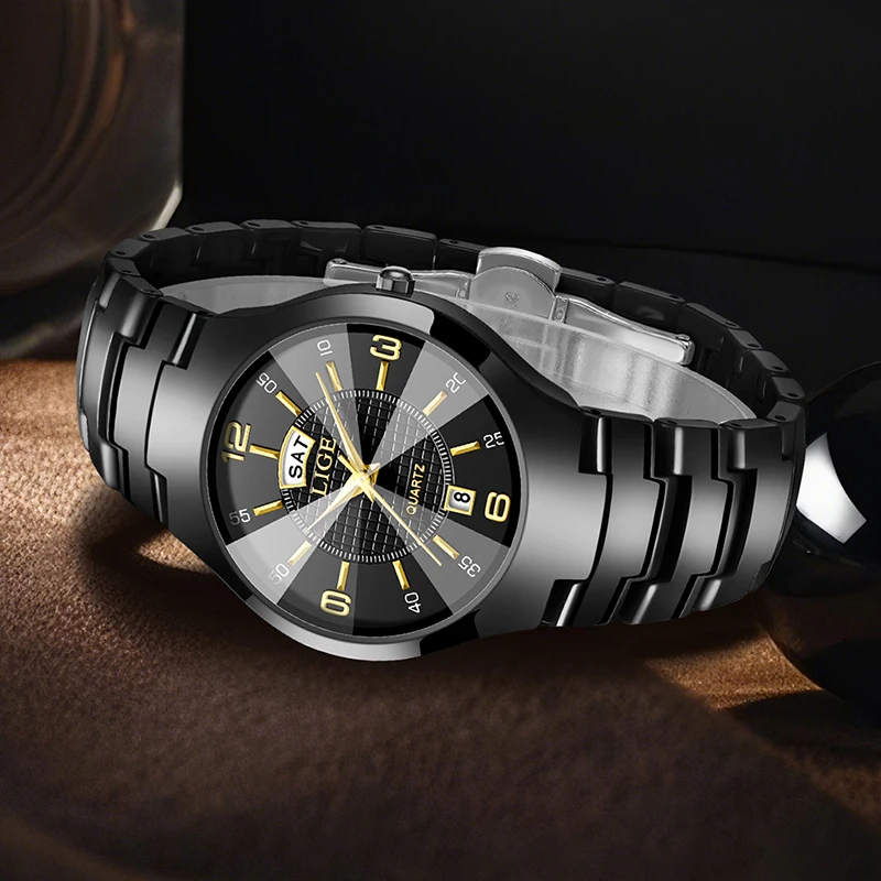 LIGE Quartz Watch For Women Fashion Waterproof Classic Luxury Brand Ladies Watch Stainless Steel Ceramic Watches Reloj Mujer