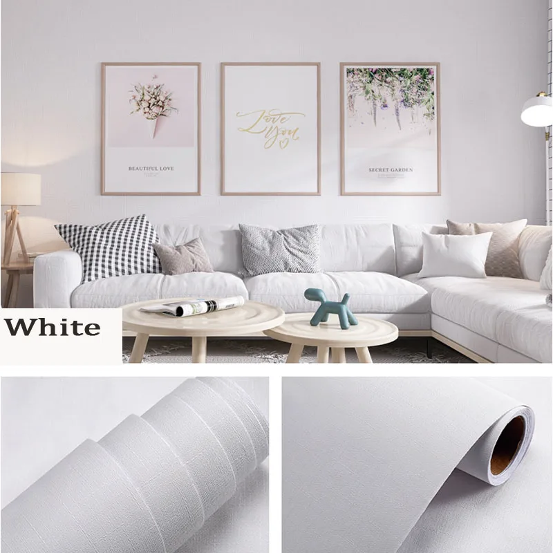 Matte White DIY PVC Self-adhesive Wallpapers Renovation Wall Sticker Restore Kitchen Closet Furnitures Cabinets Decoration Films