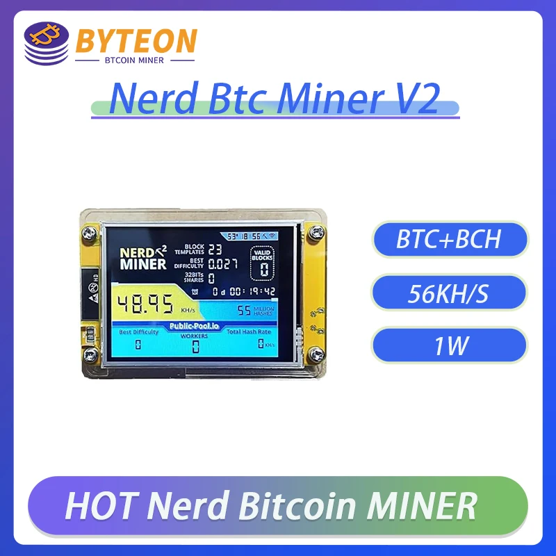 

mini bitcoin minerbrand new nerdminer v3 2.8-inch BTC Solo Lottery Nerd miner Crypto Bitcoin Miner Solo Mining Machine