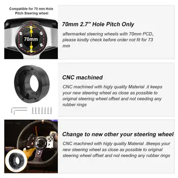 Pro Logitech G29 G920 G923 70mm adaptérová deska pro náboj náboje pro 13palcový volant PCD závodní auto, hliníková modifikace 8 nejlepší prodej samolepky na volant logitech g29 - №1