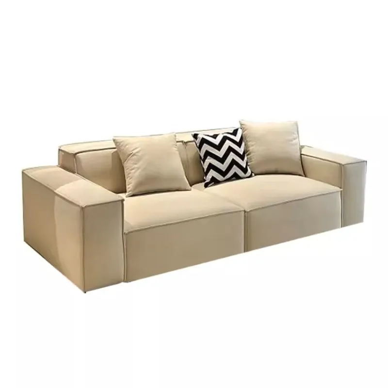 

Tofu block sofa Italian minimalist cream style modern simple small apartment living room matte technology fabric sofa