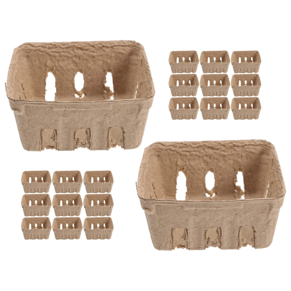 

35 Pcs Fruit Tray Fruits Basket Countertop Baskets Packing Boxes Household Berry Degradable